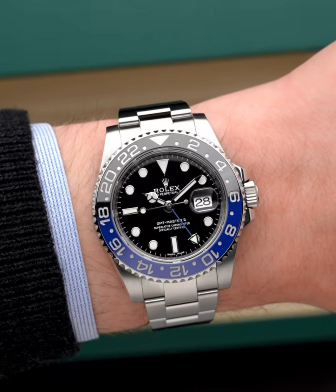 Rolex Gmt Master Silver Black Metal Watch B