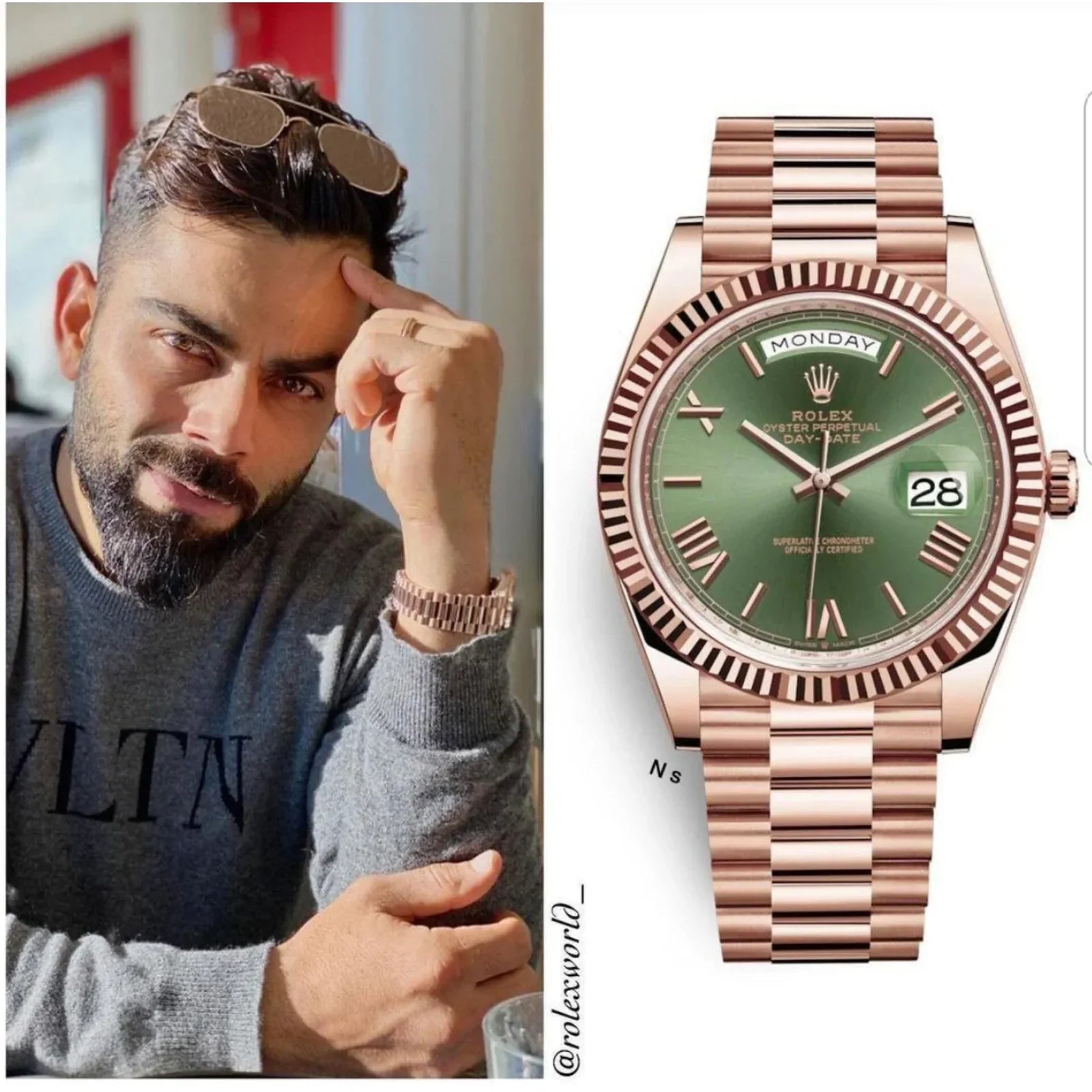Rolex Day date Rosegold Gold Metal Watch VIRAT KOHLI EDITION