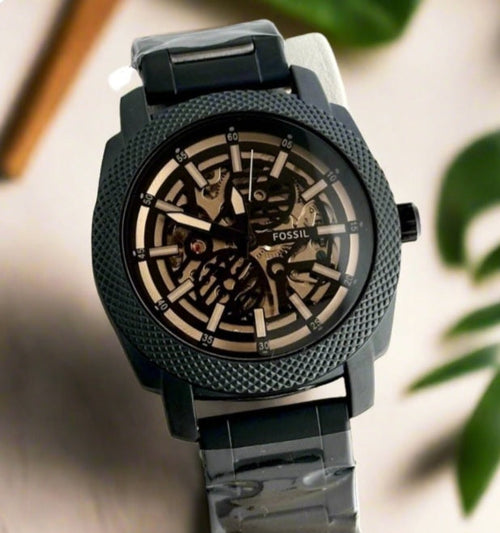 Fossil Automatic brown leather Black dial