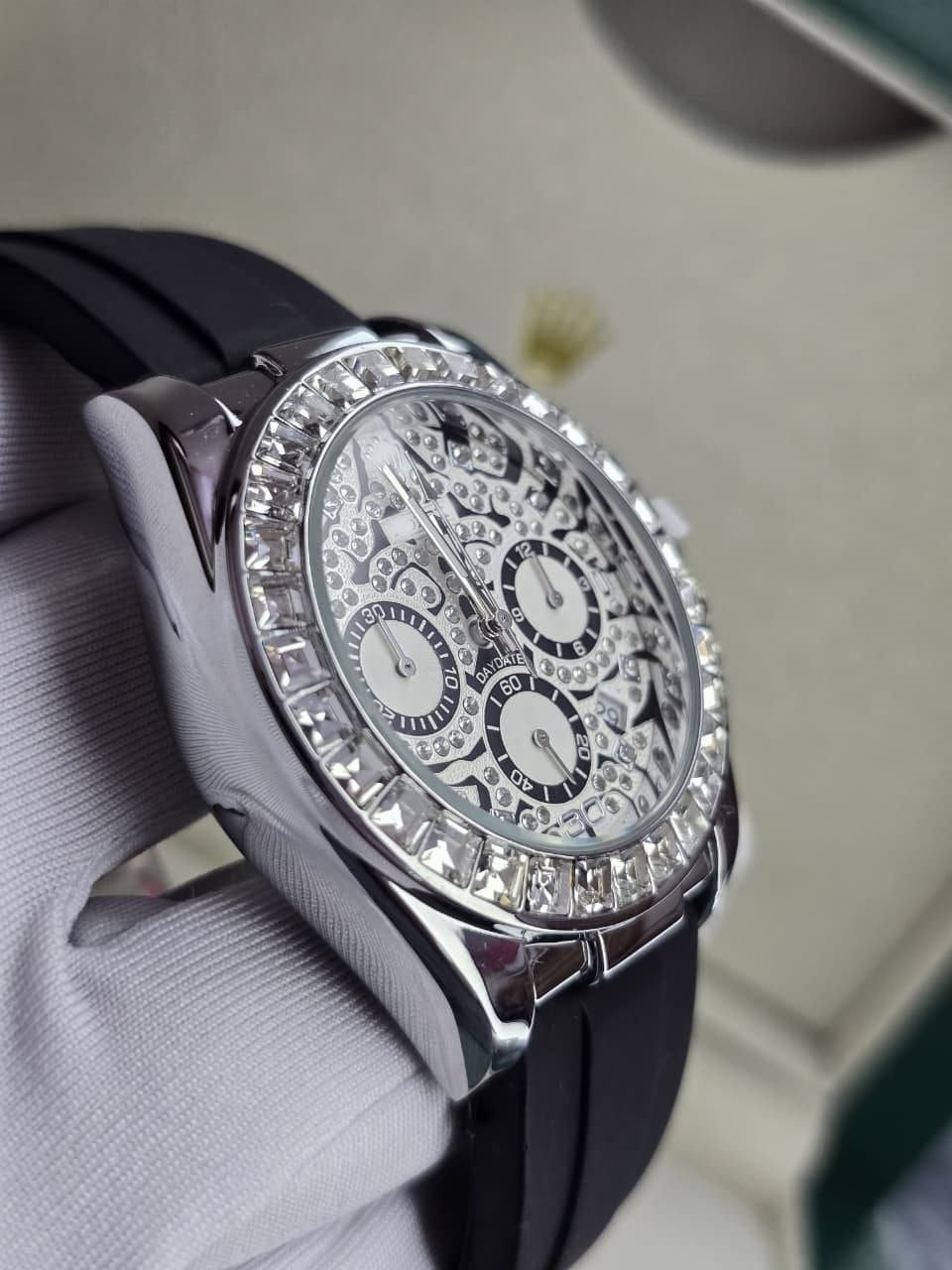 Rolex Daytona Eye of Tiger White Diamond Watch