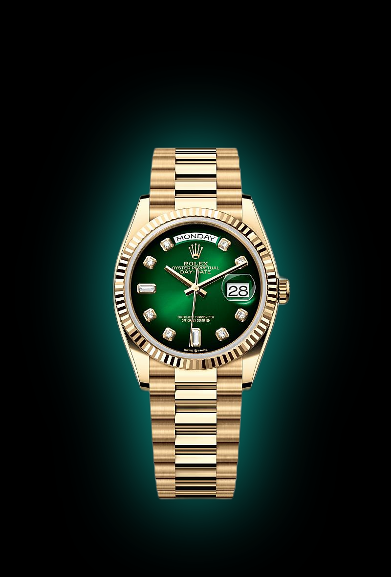 ROLEX DAYDATE GOLD GREEN DAIMOND VIRAT KOHLI EDITION